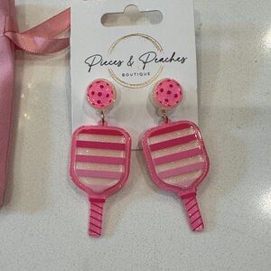 Pink Striped Earrings